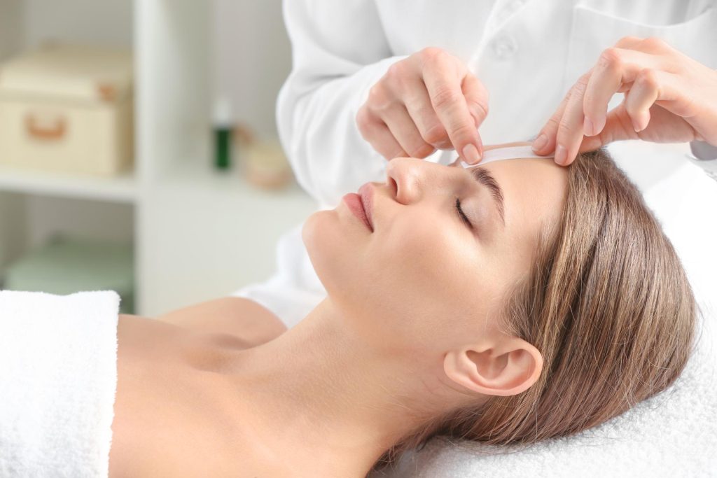 Girl getting beauty treatment