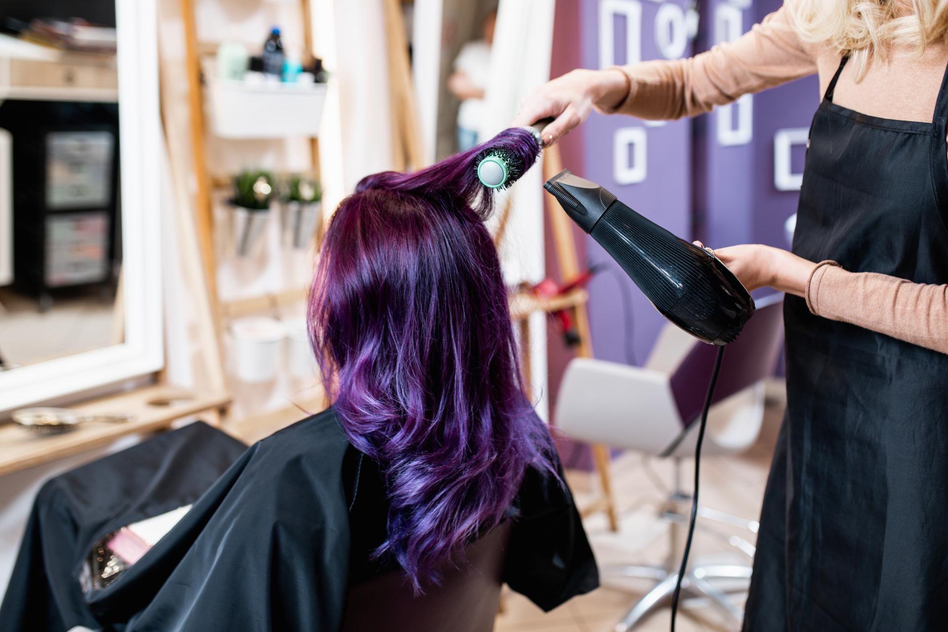 Girl getting her hair done