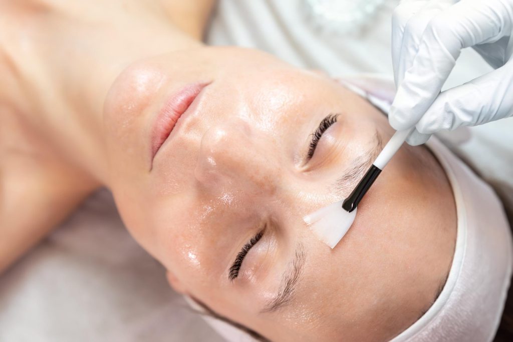 Girl getting beauty treatment